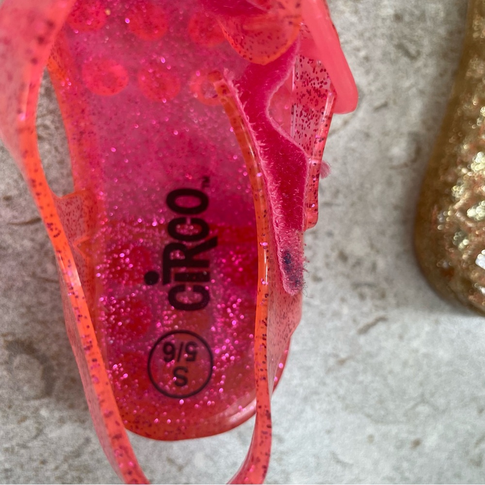 Bundle "jellies" style toddler sandals: pink sparkle + gold sparkle - Picture 8 of 9